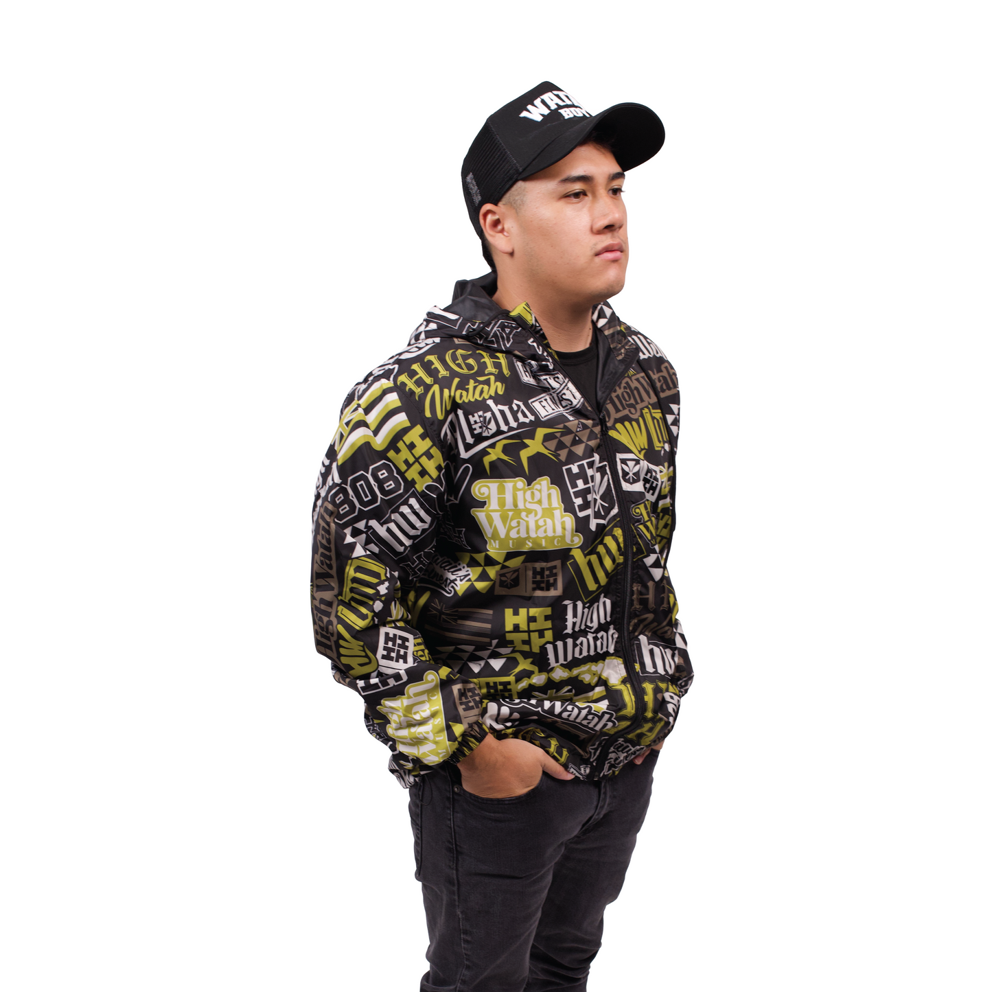 High Watah X Hawaii's Finest Sticker Bomb Windbreaker